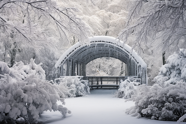 大雪风光唯美环境摄影图