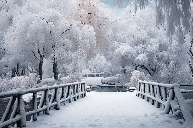 大雪风光自然户外摄影图