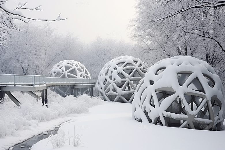 大雪风光户外自然摄影图