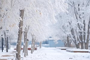 大雪风光寒冷唯美摄影图