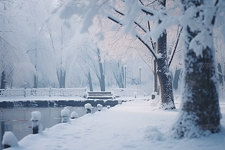 大雪风光自然唯美摄影图