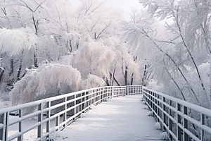 大雪风光唯美环境摄影图