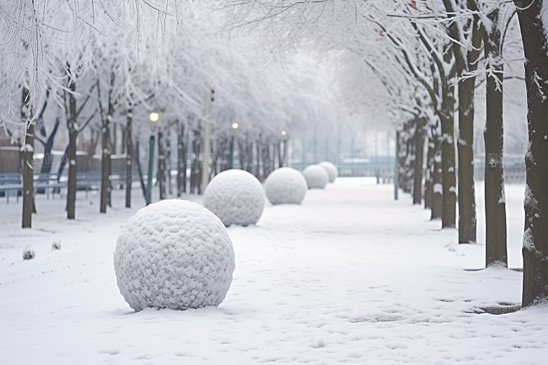 大雪风光自然寒冷摄影图