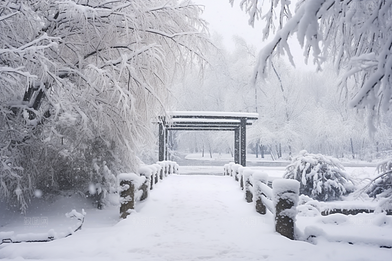 大雪风光冬天景色摄影图