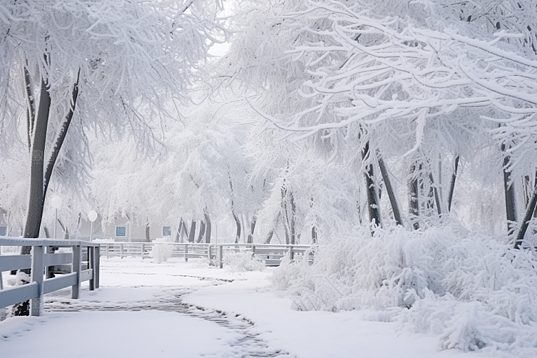 大雪风光自然冬季摄影图