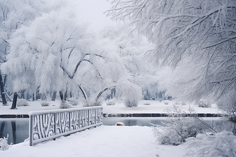 大雪风光自然环境摄影图