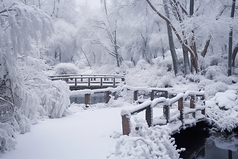 大雪风光景色户外摄影图