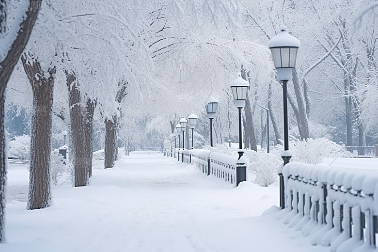 大雪风光唯美景色摄影图
