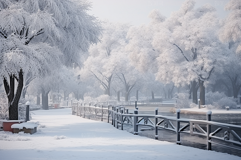 大雪风光自然冬季摄影图