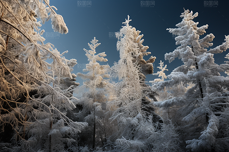 大雪风光寒冷冬天摄影图