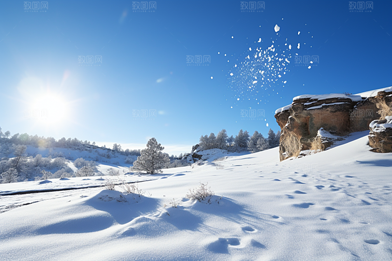 大雪风光冬季冬天摄影图