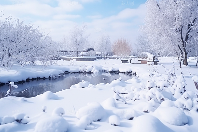 大雪风光景色室外摄影图
