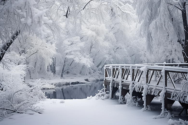 大雪风光景色自然摄影图