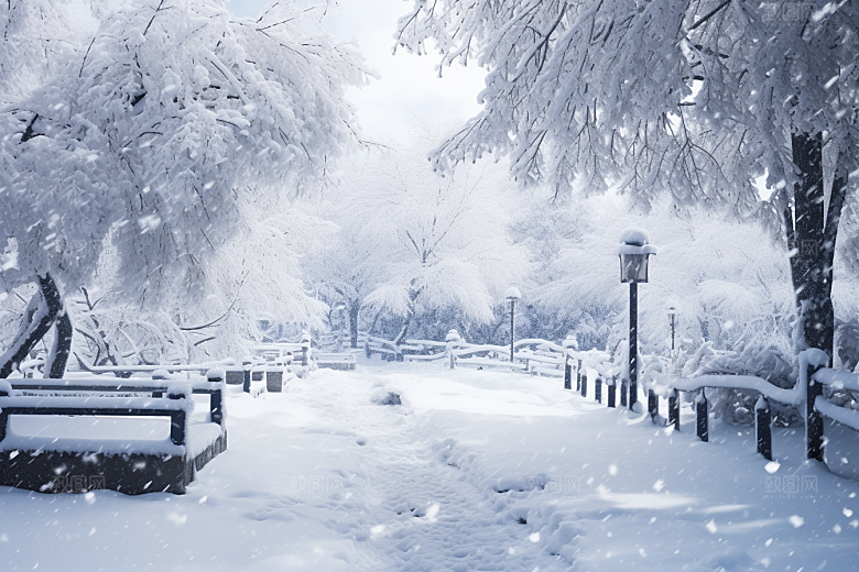 大雪风光景色户外摄影图