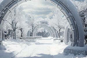 大雪风光冬天景色摄影图