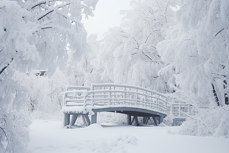 大雪风光高清环境摄影图
