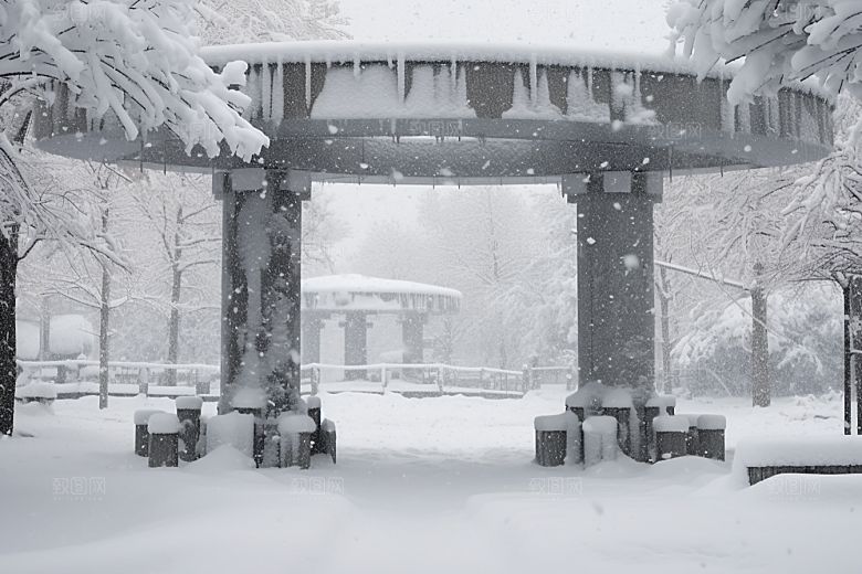 大雪风光景色自然摄影图