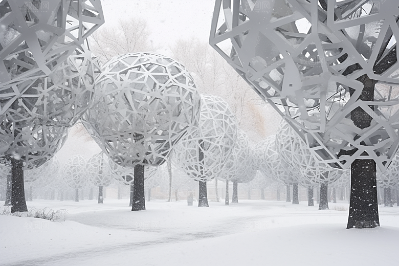 大雪风光户外自然摄影图