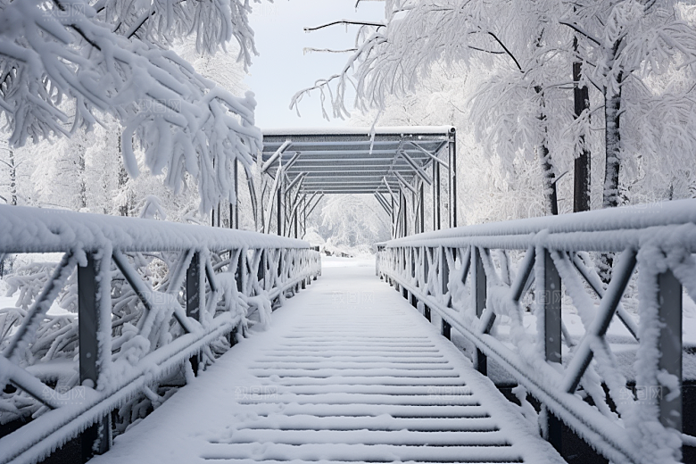 大雪风光冬季冬天摄影图