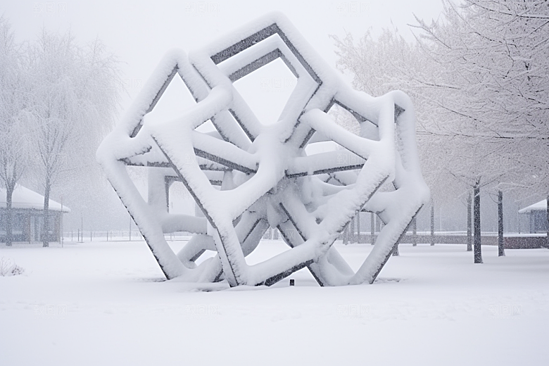 大雪风光自然寒冷摄影图