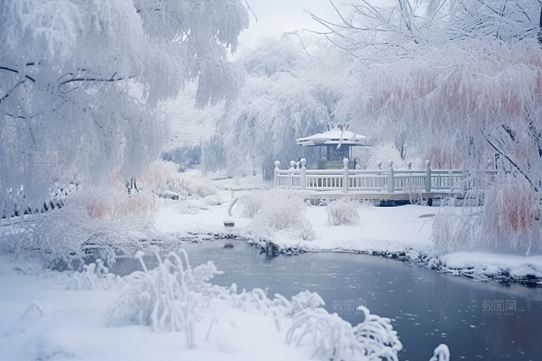 大雪风光景色寒冷摄影图