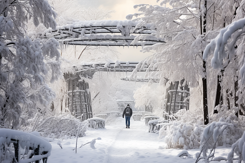 大雪风光户外室外摄影图