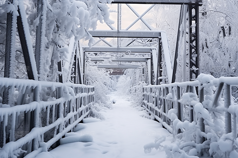 大雪风光自然冬天摄影图