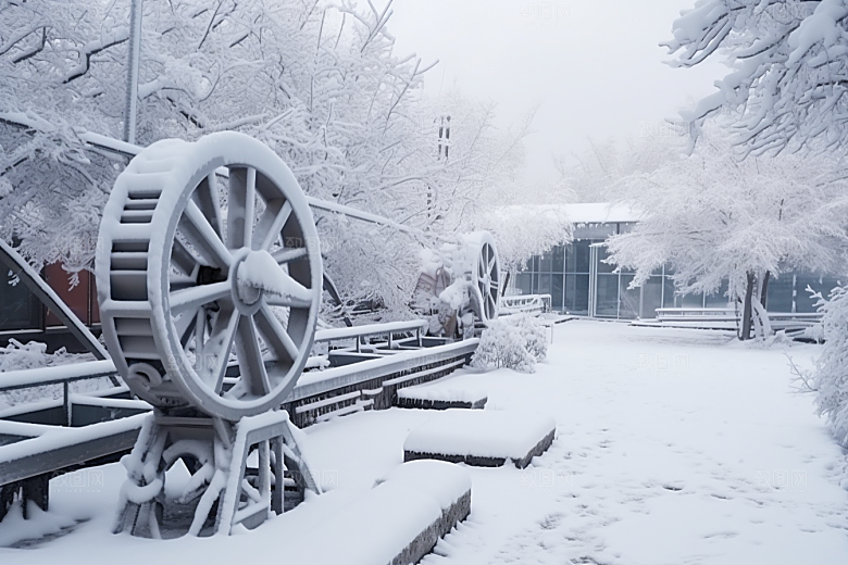 大雪风光寒冷自然摄影图