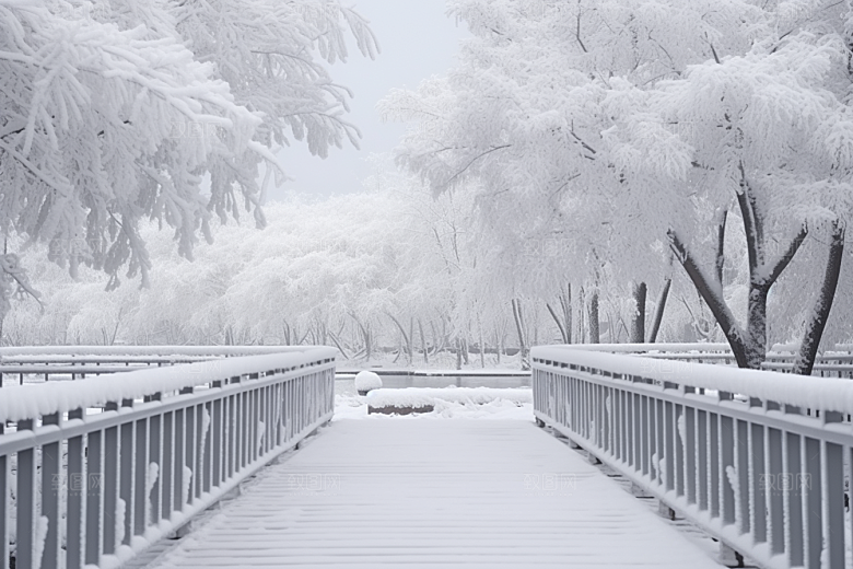大雪风光室外环境摄影图