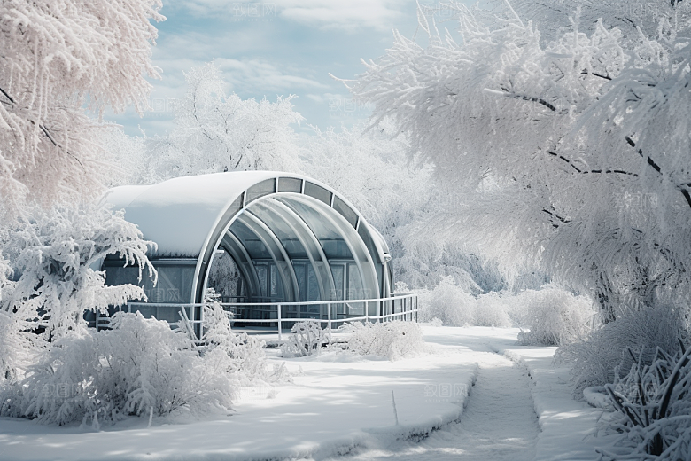 大雪风光景色寒冷摄影图