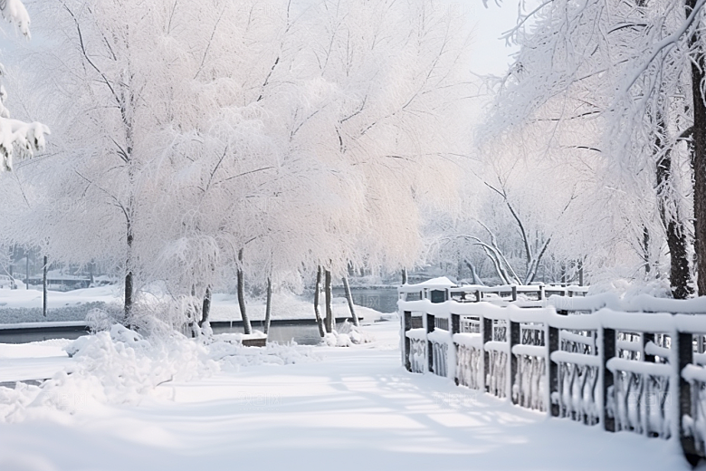 大雪风光高清环境摄影图
