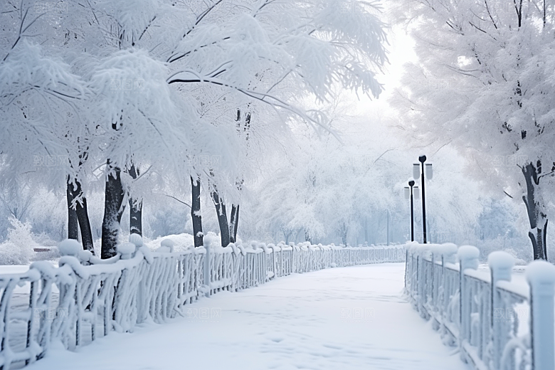 大雪风光唯美冬天摄影图