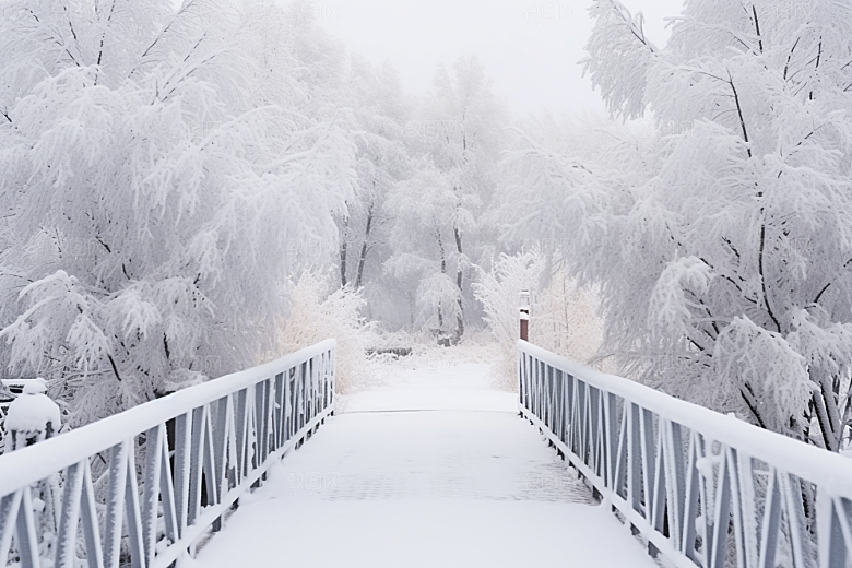 大雪风光景色自然摄影图