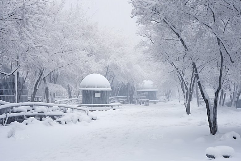 大雪风光唯美冬天摄影图