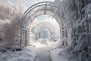 大雪风光自然户外摄影图