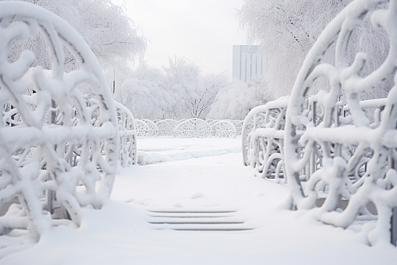 大雪风光冬季唯美摄影图