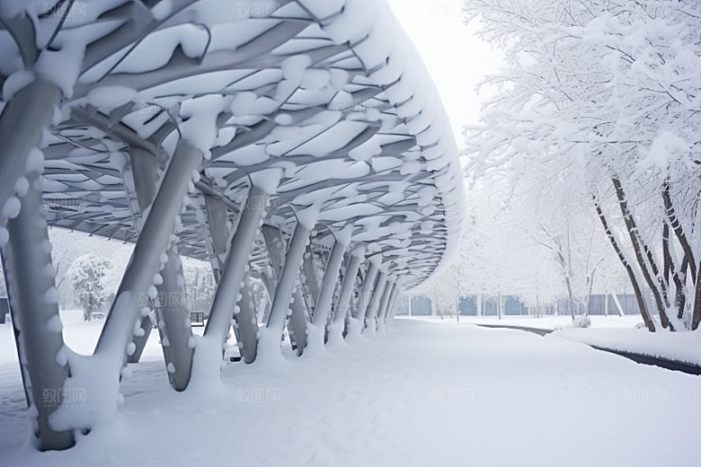 大雪风光高清环境摄影图