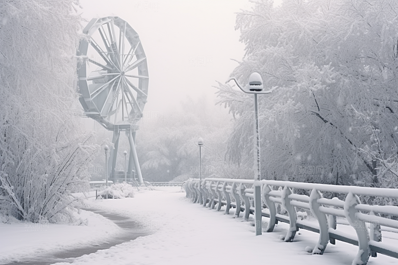 大雪风光高清冬天摄影图
