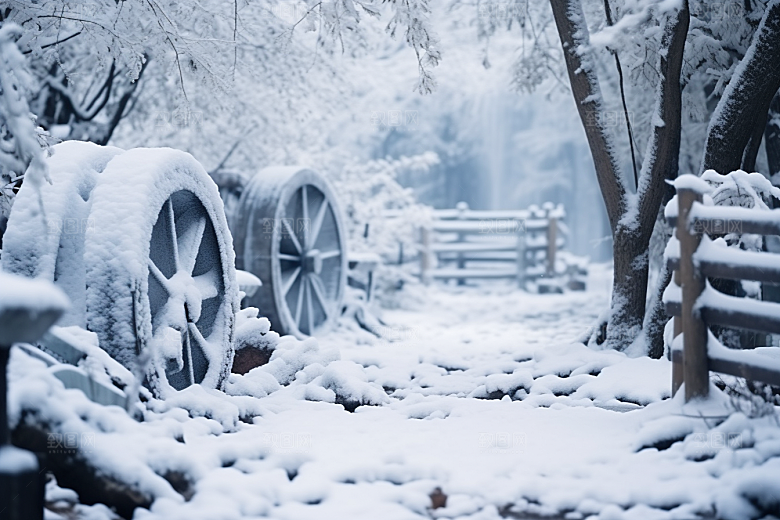 大雪风光自然环境摄影图