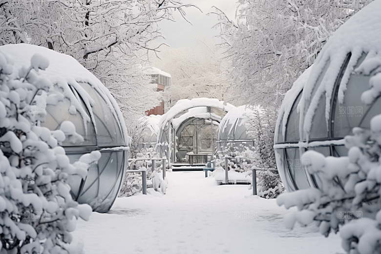 大雪风光自然冬天摄影图
