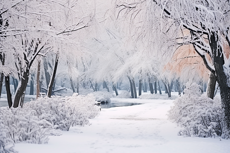 大雪风光室外冬天摄影图