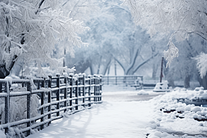 大雪风光景色唯美摄影图