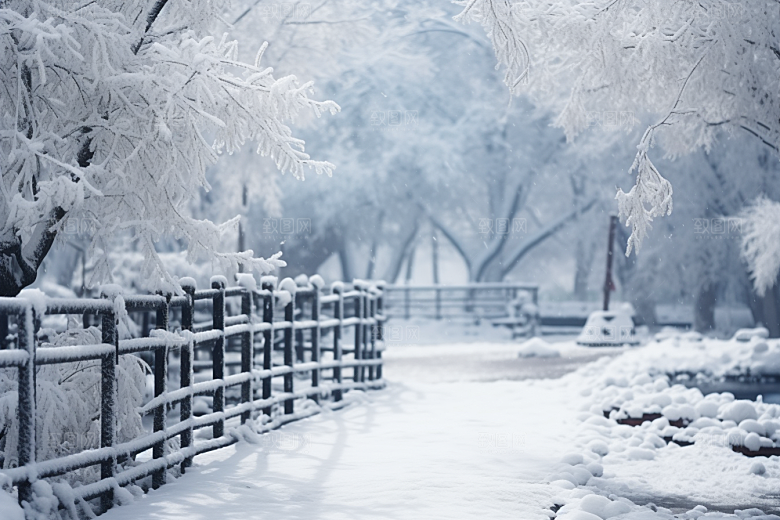 大雪风光景色唯美摄影图