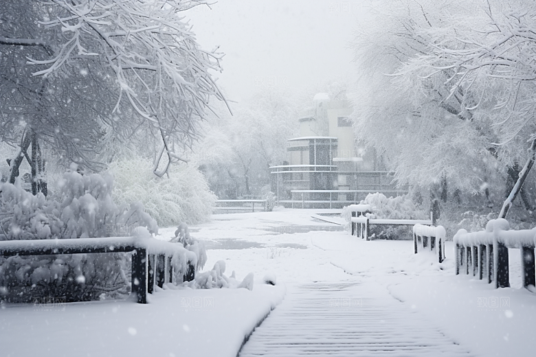 大雪风光景色唯美摄影图