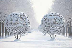 大雪风光景色户外摄影图