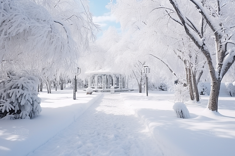 大雪风光景色寒冷摄影图