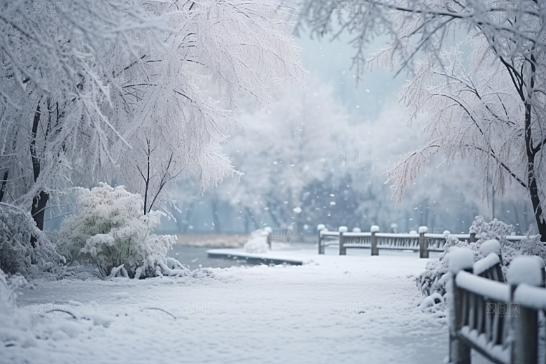 大雪风光自然环境摄影图