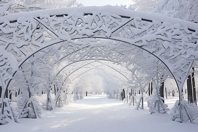 大雪风光唯美环境摄影图