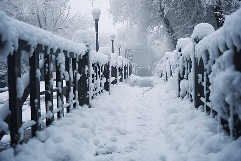 大雪风光冬季景色摄影图