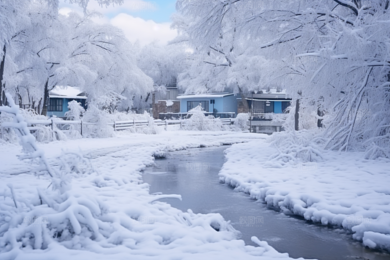 大雪风光唯美冬季摄影图